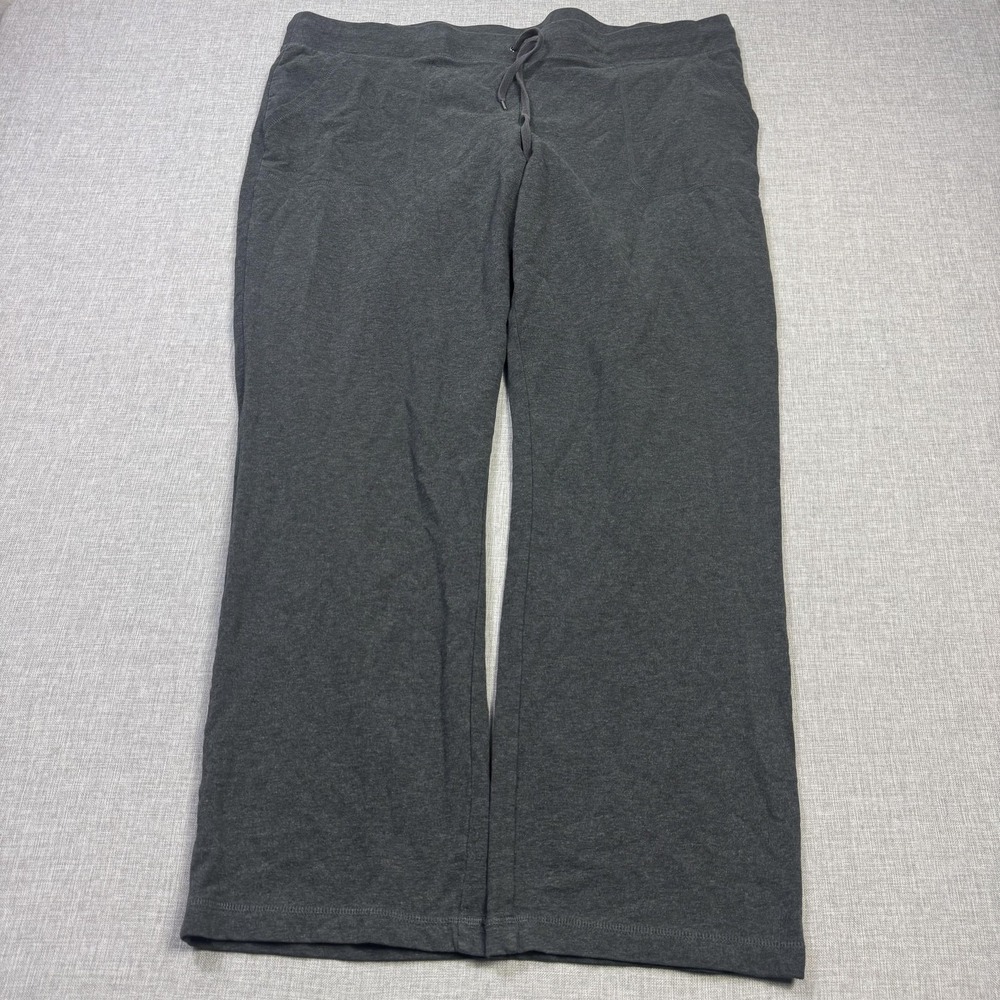 L.L. Bean‎ Sweatpants Womens 1X Gray Joggers Elastic Drawstring Waist Pockets